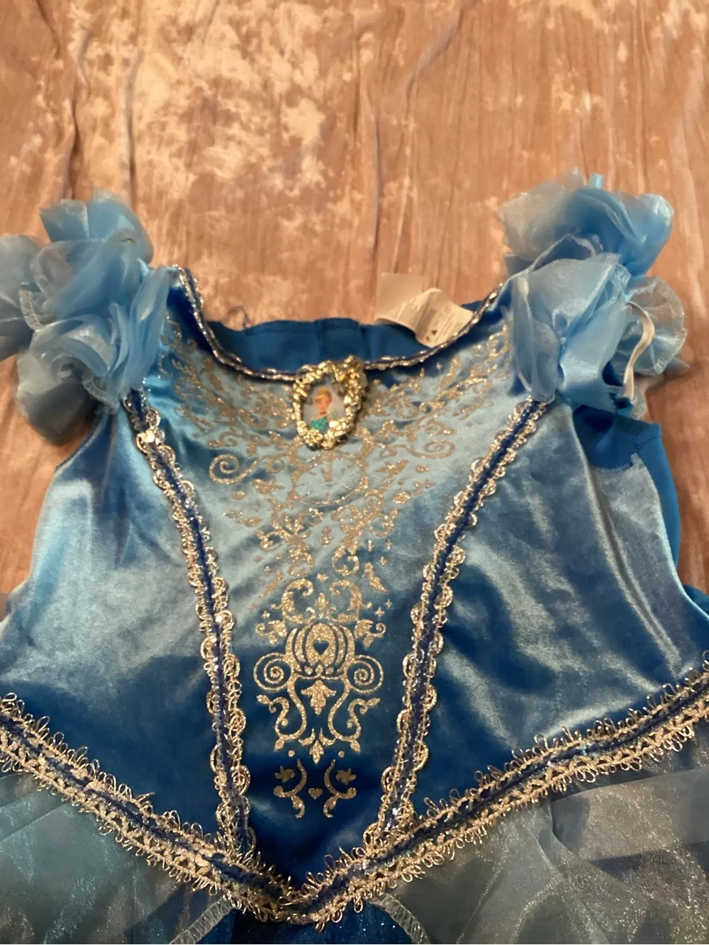 Disney Princess Cinderella Blue Sparkle Kids Costume Dress sz 4-6
